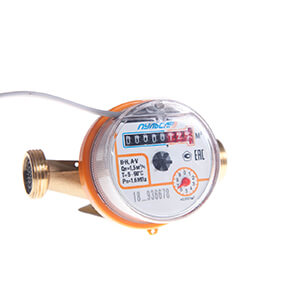 Apartment water meter Du20 pulse output, Qn=2.5 m3/h, L=130mm (connectors included) Article: Н00003020