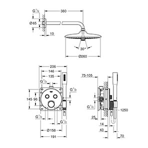 Grohtherm SmartControl set (34744000)