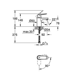 Eurosmart Cosmopolitan DN 15S-Size (2337600E)