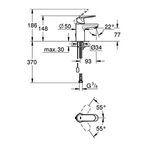 Eurosmart Cosmopolitan DN 15S-Size (3282700E)